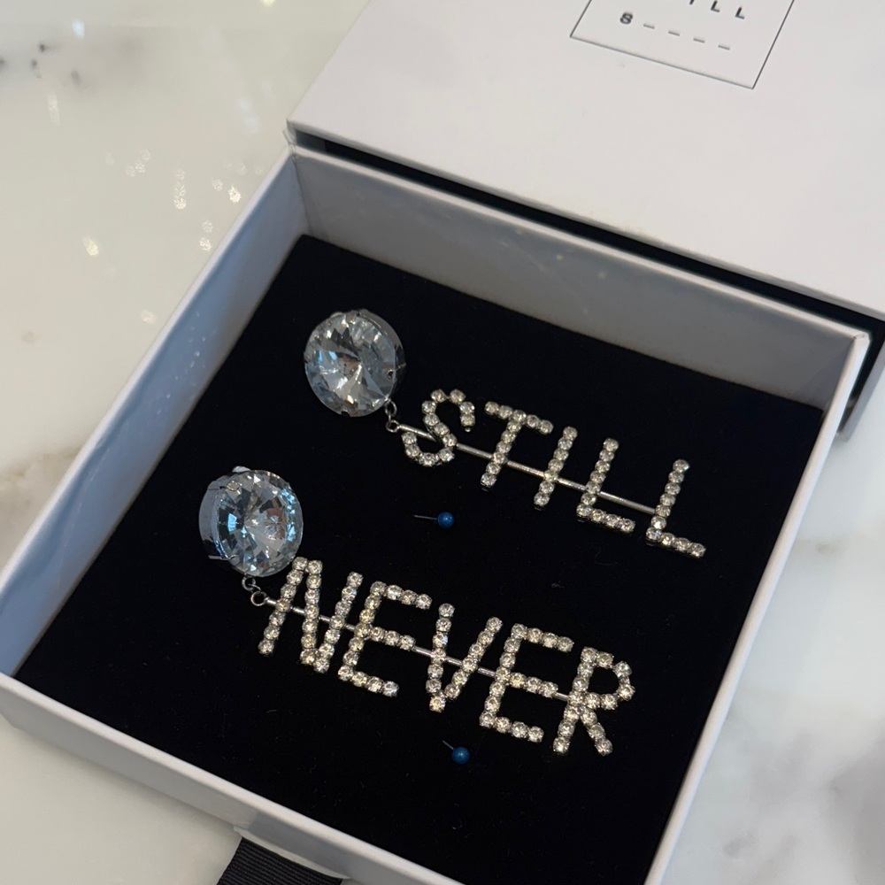 Elegant Silver Crystal Earrings clips